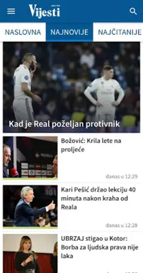 Vijesti android App screenshot 1